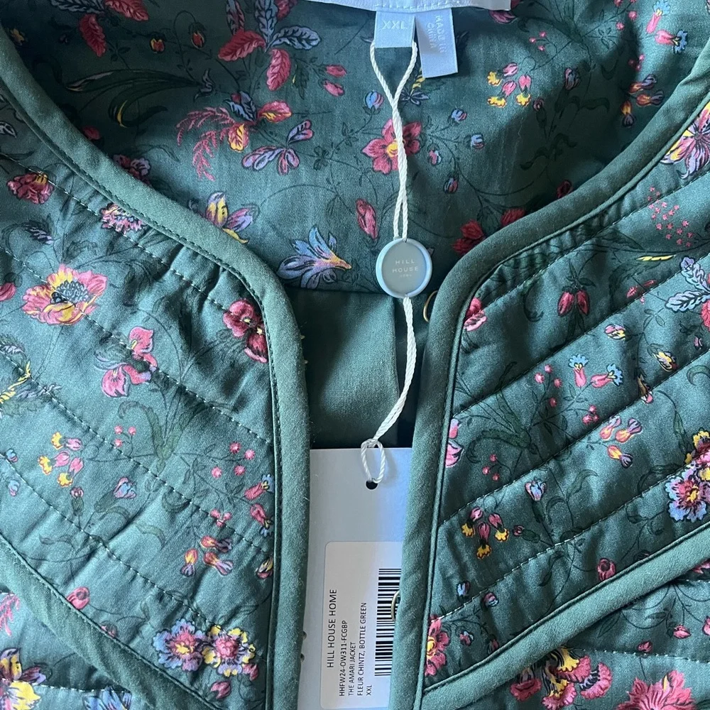 The Amari Quilted Jacket - Bottle Green Fleur Chintz - Picture 4 of 7